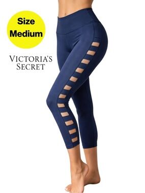 VICTORIA’S SECRET SPORT 💙Navy Blue Ladder Cut-Out Leggings (Women’s Size Medium)